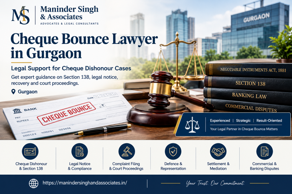Cheque Bounce Lawyer in Gurgaon: Legal Guidance for Cheque Dishonour Cases